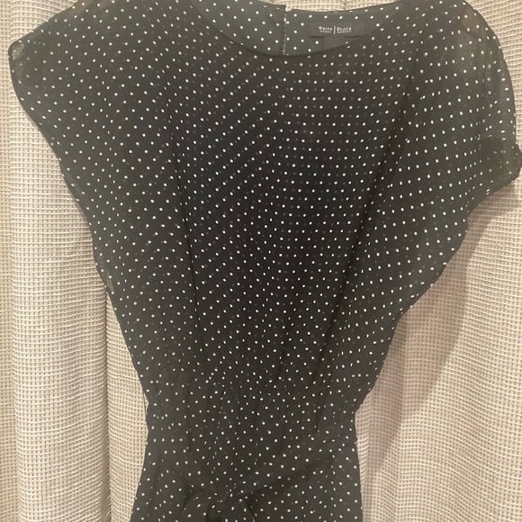 White House Black Market Black/White Polka Dot Dress, Size 4 - Picture 4 of 11